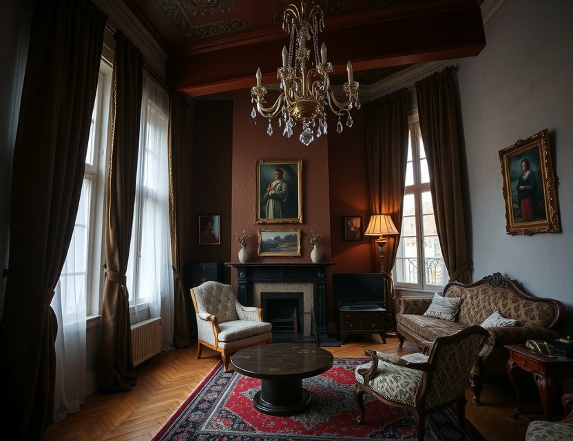 Vorher: Dunkles Wohnzimmer in Ottensen